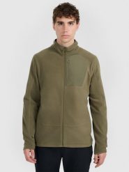 4F Polar ze stójką Polartec regular męski - khaki L. Brązowe bluzy z polaru 4F, l, bez wzorów, z materiału, bez kaptura. Za 299.99 zł.