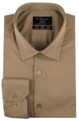 Jednokolorowa, Bawełniana Koszula o Prostym Kroju - Brązowa. Brązowe koszule Pazzani, bez wzorów, z bawełny, bez kołnierzyka, bez ramiączek. Za 169.00 zł.