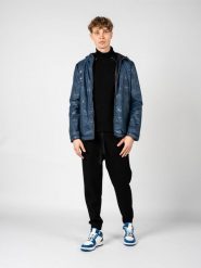 Kurtka turystyczna męska Siron. Niebieskie kurtki Geox, m, bez wzorów, z poliesteru, z kapturem. Za 523.00 zł.