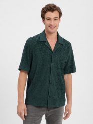 Drykorn koszula casual - Bijan Mężczyźni Regular Fit zielony, M. Zielone koszule DRYKORN, m, bez wzorów, z żakardem, bez kołnierzyka, bez ramiączek. Za 279.95 zł.