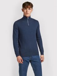 Jack&Jones Sweter Emil 12189339 Granatowy Regular Fit. Niebieskie swetry rozpinane Jack&Jones, m, bez wzorów, z bawełny, bez kołnierzyka, bez ramiączek. Za 99.99 zł.