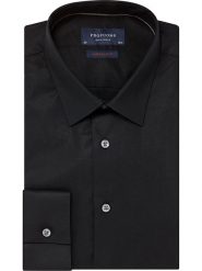 PROFUOMO Koszula - Super Slim fit - w kolorze czarnym rozmiar: 42. Czarne koszule PROFUOMO, bez wzorów, z bawełny, bez kołnierzyka, bez ramiączek. Za 181.45 zł.