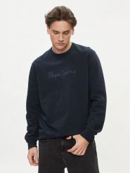 Pepe Jeans Bluza Joe Crew PM582574 Granatowy Regular Fit. Niebieskie bluzy Pepe Jeans, m, bez wzorów, z bawełny, bez kaptura. Za 329.99 zł.