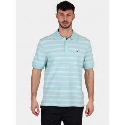 Koszulka polo męska Nautica Klaus. Niebieskie koszulki polo Nautica, m, bez wzorów, bez kołnierzyka, bez ramiączek, żeglarskie. Za 389.00 zł.