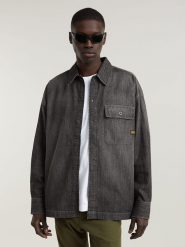 G-Star Koszula dżinsowa w kolorze antracytowym rozmiar: XL. Czarne koszule G-Star, xl, bez wzorów, z bawełny, bez kołnierzyka, bez ramiączek. Za 187.99 zł.