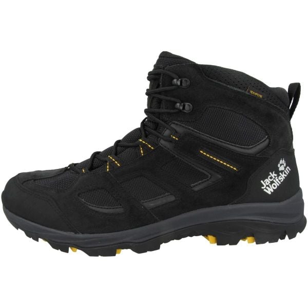 Buty trekkingowe męskie Jack Wolfskin Vojo 3 Texapore. Czarne buty turystyczne Jack Wolfskin, bez wzorów, z materiału, przed kolano, bez zapięcia, trekkingowe. Za 685.85 zł.