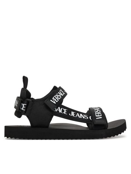 Versace Jeans Couture Sandały 80YA3S7B ZS630 Czarny. Czarne sandały Versace Jeans Couture, z jeansu, bez zapięcia. Za 345.99 zł.