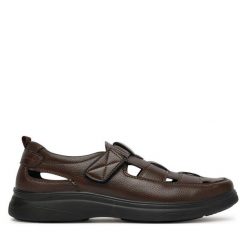 Sandały Lanetti. Brązowe sandały Lanetti, bez zapięcia. Za 119.99 zł.