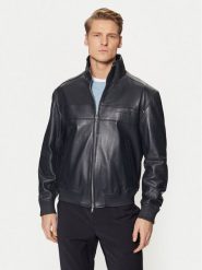BOSS Kurtka skórzana 50531148 Granatowy Regular Fit. Niebieskie kurtki Boss, m, bez wzorów, ze skóry, bez kaptura. Za 2,939.00 zł.