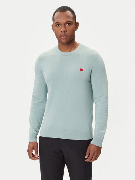 HUGO Sweter San Cassius-C1 50475083 Zielony Regular Fit. Zielone swetry rozpinane Hugo, m, bez wzorów, z bawełny, bez kołnierzyka, bez ramiączek. Za 429.99 zł.