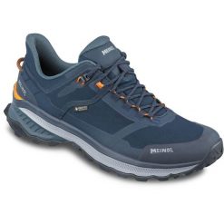 Buty sportowe męskie MEINDL Tahoma GTX z membraną Gore-Tex. Niebieskie buty turystyczne MEINDL, bez wzorów, z gore-texu, bez zapięcia, trekkingowe, gore-tex. Za 899.90 zł.