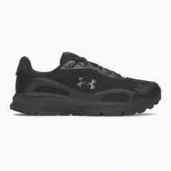 Buty treningowe męskie Under Armour Tech Runner black/black/metallic black. Czarne buty treningowe Under Armour, bez wzorów, na fitness i siłownię. Za 399.00 zł.