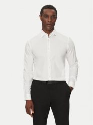 HUGO Koszula Ermo 50539307 Biały Slim Fit. Białe koszule Hugo, m, bez wzorów, z bawełny, bez kołnierzyka, bez ramiączek. Za 339.99 zł.