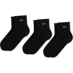 Zestaw 3 par niskich skarpet unisex FILA - Calza F9303 Black 200. Czarne skarpety Fila, bez wzorów, z bawełny. Za 35.99 zł.