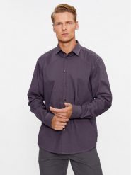 Sisley Koszula 5PFRSQ02D Fioletowy Regular Fit. Fioletowe koszule Sisley, m, bez wzorów, z bawełny, bez kołnierzyka, bez ramiączek. Za 139.99 zł.