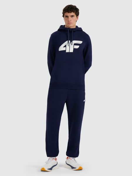 4F Spodnie dresowe joggery męskie - granatowe XL. Niebieskie joggery i bojówki 4F, m, bez wzorów, z bawełny. Za 149.99 zł.