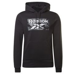 Bluza z kapturem Reebok Camo, Mężczyźni. Czarne bluzy Reebok, m, bez wzorów, z bawełny, z kapturem. Za 390.00 zł.