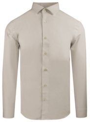 Delikatnie Taliowana Elegancka Koszula Męska - Victorio - Kolor Kawy z Mlekiem. Koszule Victorio, m, bez wzorów, z bawełny, bez kołnierzyka, bez ramiączek. Za 145.00 zł.