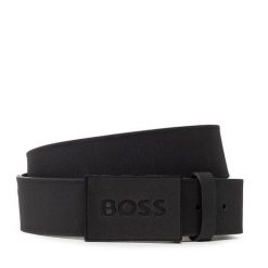 Pasek BOSS. Czarne paski Boss, bez wzorów. Za 389.99 zł.