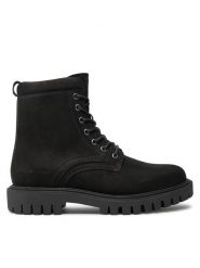 Tommy Hilfiger Trapery Casual Hilfiger Chunk Z Nbk Boot FM0FM05149 Czarny. Czarne trapery Tommy Hilfiger, z nubiku, bez zapięcia. Za 489.99 zł.