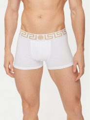 Versace Bokserki Greca AU10026 Biały. Białe bokserki VERSACE, m, bez wzorów, z bawełny. Za 279.99 zł.