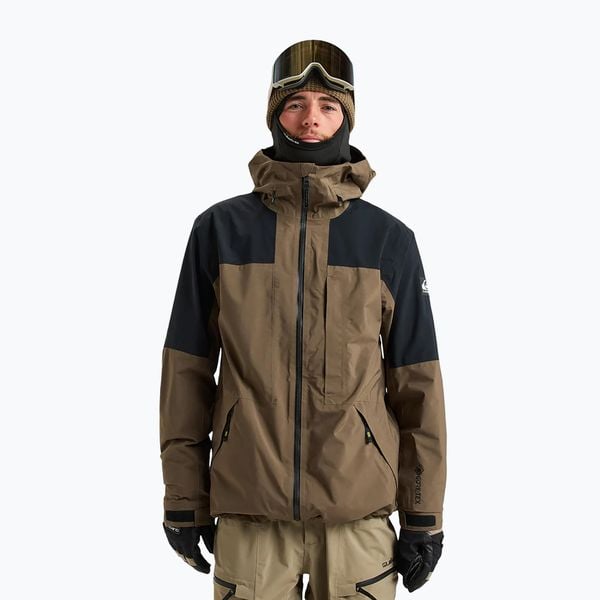 Kurtka snowboardowa męska Quiksilver Forever Stretch GTX. Brązowe kurtki Quiksilver, na zimę, m, bez wzorów, z gore-texu, bez kaptura. Za 1,399.00 zł.