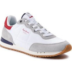 Sneakersy PEPE JEANS - Tinker Basic Nylon PMS30505 White 801. Białe buty sportowe casual Pepe Jeans, bez wzorów, z jeansu, bez zapięcia. W wyprzedaży za 189.00 zł.