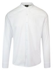 Koszula Biała na Stójce, Gładka, Męska Długi Rękaw, Slim Fit, Taliowana -TO-ON. Białe koszule TO-ON, m, bez wzorów, z bawełny, bez kołnierzyka, bez ramiączek. Za 139.00 zł.