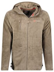 Geographical Norway Kurtka polarowa "Upload" w kolorze szarobrązowym rozmiar: XL. Brązowe kurtki Geographical Norway, xl, z aplikacjami, z materiału, bez kaptura. Za 122.96 zł.