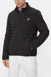 GUESS Czarna kurtka męska Lauper Padded Jacket. Czarne kurtki Guess, l, z aplikacjami, z materiału, bez kaptura. W wyprzedaży za 369.99 zł.