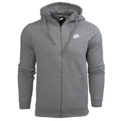 Bluza męska sportowa Nike Sportswear Club Fleece rozpinana z kapturem. Szare bluzy z kapturem Nike, m, bez wzorów, z kapturem. Za 189.00 zł.