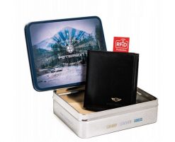 Portfel skórzany RFID Peterson [DH] PTN 365 2-1-1-9634 B czarny. Czarne portfele Peterson, bez wzorów, ze skóry. Za 104.00 zł.