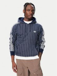 Adidas Bluza Pinstripes Hoodie KR9704 Granatowy Regular Fit. Niebieskie bluzy Adidas, m, bez wzorów, z syntetyku, bez kaptura. Za 339.99 zł.