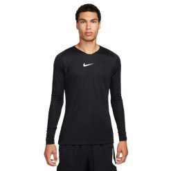 Męska Koszulka Z Długim Rękawem Park DriFIT Base Layer Top. Czarne bluzki z długim rękawem Nike, m, bez wzorów, bez kołnierzyka, bez ramiączek. Za 138.99 zł.