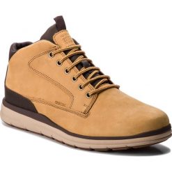 Trzewiki GEOX - U Hallson A U845UA 032ME C2P6T Ochreyellow/Dk Coffe. Żółte botki sznurowane Geox, bez wzorów, z materiału, bez obcasa, bez zapięcia. W wyprzedaży za 379.00 zł.