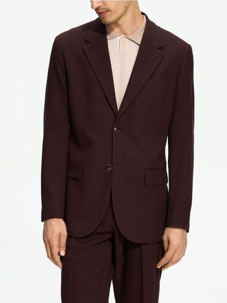 Marynarka slim fit - mahoniowy. Brązowe garnitury Reserved, l, bez wzorów, z tkaniny. Za 359.99 zł.