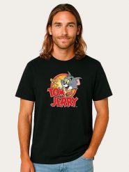WOOOP Koszulka "Tom and Jerry Vintage" w kolorze czarnym rozmiar: XL. Czarne bezrękawniki Wooop, xl, bez wzorów, z bawełny, bez kołnierzyka, bez ramiączek. Za 56.99 zł.