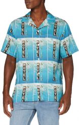 MĘSKA KOSZULA WRANGLER SS ALLOVER SHIRT BLUE W5J36HX05 112130178. Niebieskie koszule Wrangler, m, bez wzorów, bez kołnierzyka, bez ramiączek. Za 129.99 zł.
