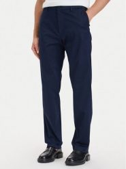 Calvin Klein Chinosy LV04LH600G Granatowy Straight Fit. Niebieskie eleganckie spodnie CALVIN KLEIN, m, z bawełny. Za 409.99 zł.