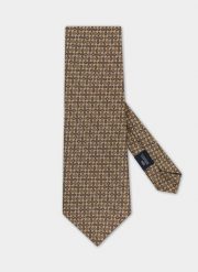 PAKO LORENTE – Krawat męski P21WF-KX-294-X. Brązowe krawaty i muchy Pako Lorente, bez wzorów, z mikrofibry. Za 39.99 zł.