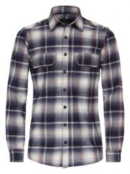 CASAMODA Koszula - Casual fit - w kolorze granatowo-fioletowym rozmiar: XL. Niebieskie koszule CASAMODA, xl, bez wzorów, z bawełny, bez kołnierzyka, bez ramiączek. Za 119.40 zł.