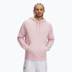 Bluza Under Armour Rival Fleece Hoodie. Czerwone bluzy Under Armour, bez wzorów, bez kaptura. Za 149.99 zł.