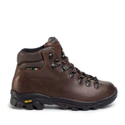 Trekkingi Zamberlan. Brązowe botki sznurowane Zamberlan, bez wzorów, z gore-texu, bez obcasa, bez zapięcia. Za 1,199.99 zł.