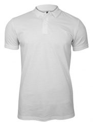 Biała Koszulka Polo z Kołnierzykiem, Bez Nadruku -Brave Soul- Męska, Jednokolorowa. Białe koszulki polo Brave Soul, m, bez wzorów, z bawełny, bez kołnierzyka, bez ramiączek. Za 45.00 zł.
