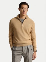Polo Ralph Lauren Sweter 710B18060007 Brązowy jasny Regular Fit. Brązowe swetry rozpinane Polo Ralph Lauren, m, bez wzorów, z bawełny, bez kołnierzyka, bez ramiączek. Za 806.99 zł.