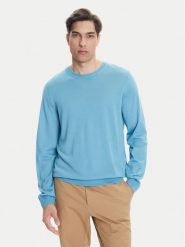 BOSS Sweter Leno-P 50468239 Błękitny Slim Fit. Niebieskie swetry rozpinane Boss, m, bez wzorów, ze lnu, bez kołnierzyka, bez ramiączek. Za 649.99 zł.