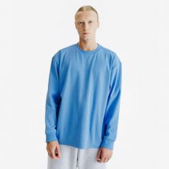 Koszulka długi rękaw męska Elementals. Niebieskie bluzy Decathlon, m, bez wzorów, z materiału, bez kaptura. Za 109.99 zł.