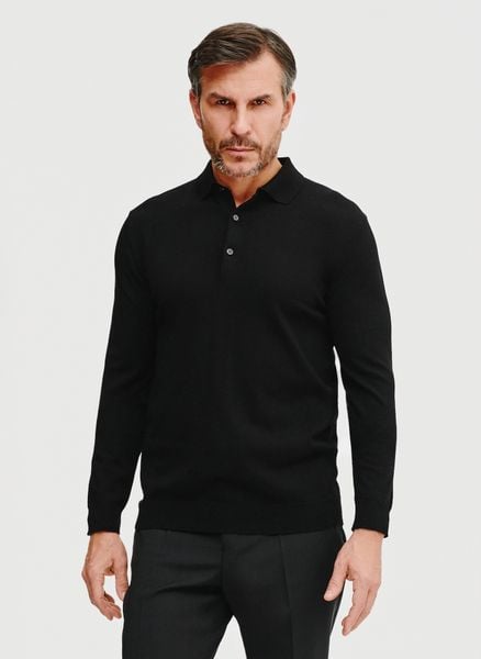 PAKO LORENTE – Sweter polo w kolorze czarnym. Czarne swetry nierozpinane Pako Lorente, na wiosnę, m, bez wzorów, z poliesteru, bez kołnierzyka, bez ramiączek. Za 199.99 zł.