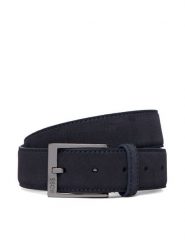 BOSS Pasek 50563958 Granatowy. Niebieskie paski Boss, bez wzorów, ze skóry. Za 349.99 zł.