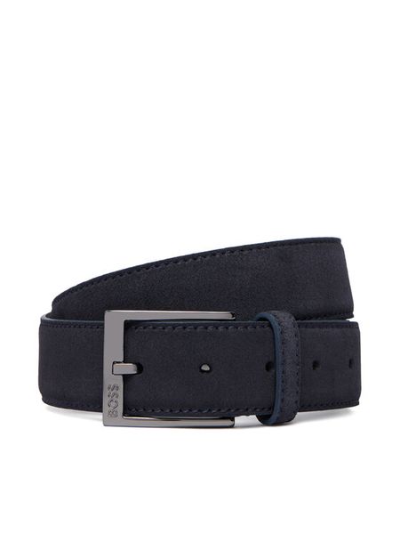 BOSS Pasek 50563958 Granatowy. Niebieskie paski Boss, bez wzorów, ze skóry. Za 349.99 zł.